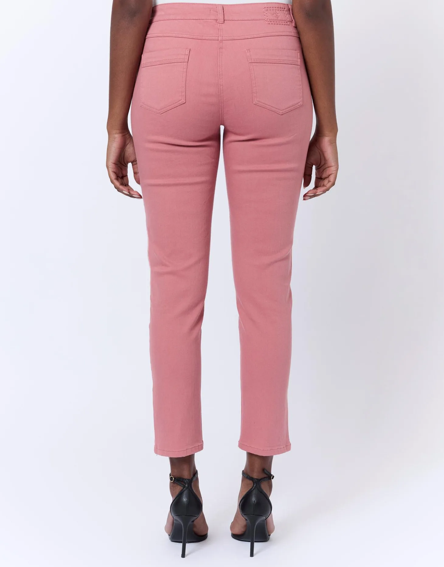 Pantalon 7/8 slim uni FRAMBOISE Femme