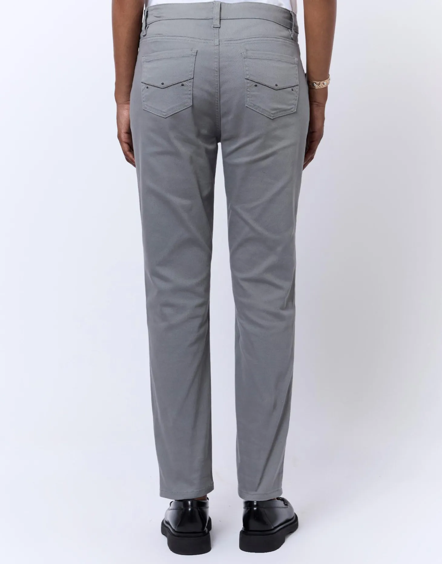 Pantalon 7/8 slim uni GRIS Femme