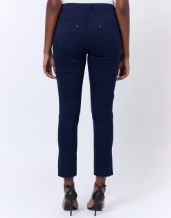 Pantalon 7/8 slim uni MARINE Femme