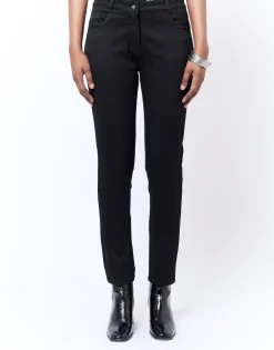 Pantalon 7/8 slim uni NOIR Femme