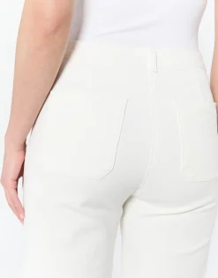 Pantalon cropped large uni BLANC Femme