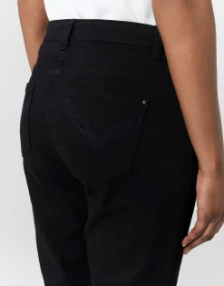 Pantalon long droit uni NOIR Femme