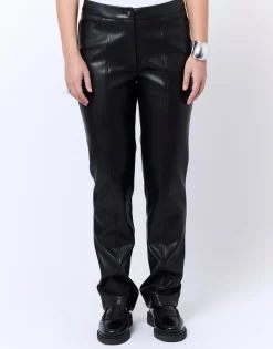Pantalon long droit uni NOIR Femme