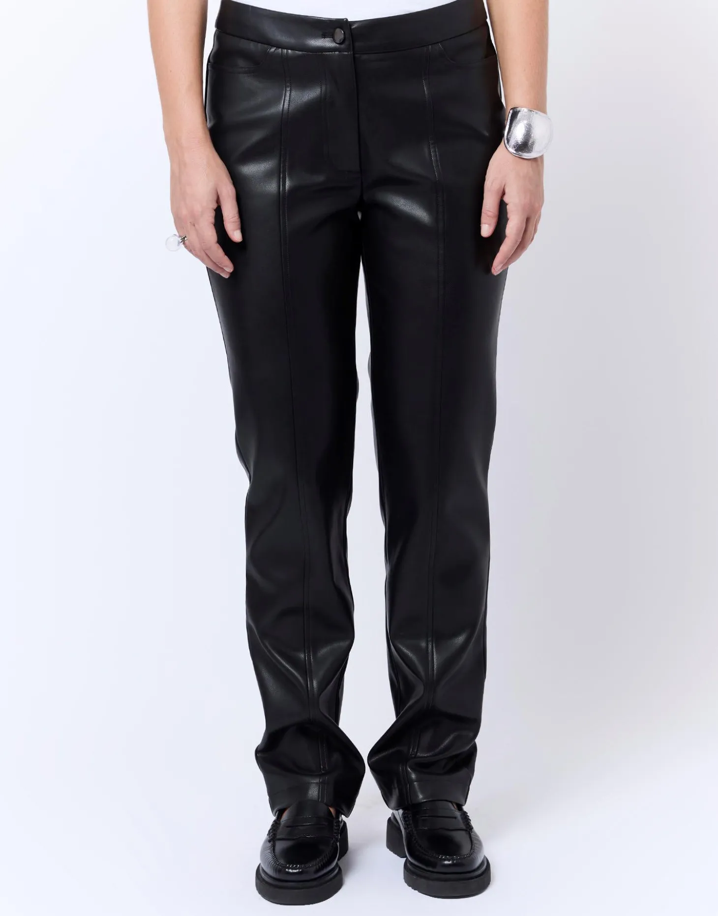 Pantalon long droit uni NOIR Femme