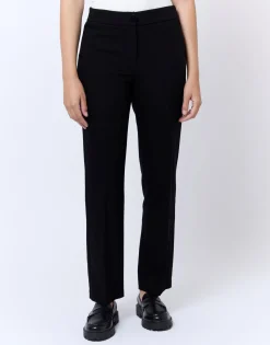 Pantalon long droit uni NOIR Femme