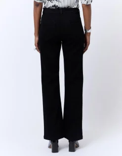 Pantalon long flare uni NOIR Femme