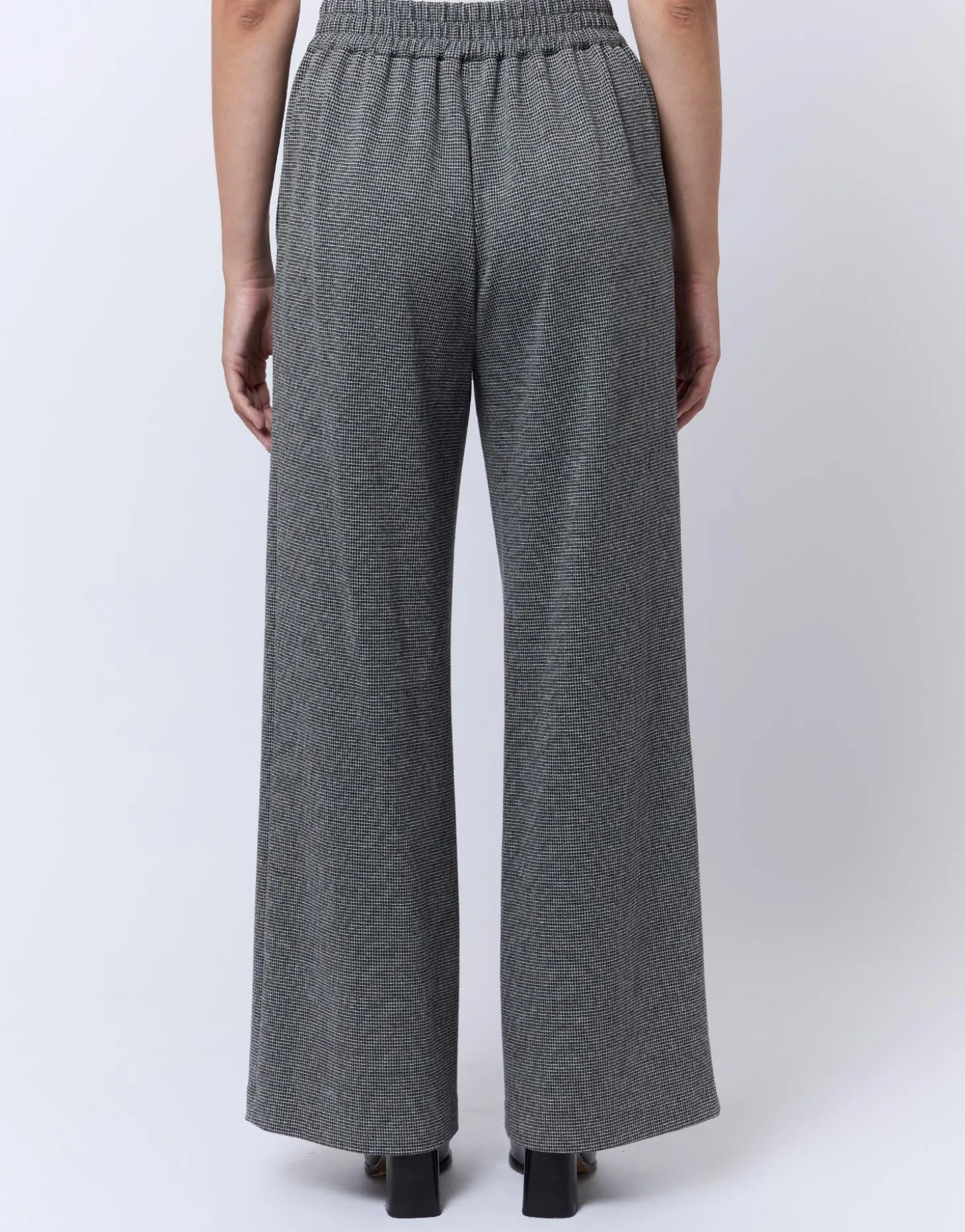 Pantalon long large pied de puce GRIS Femme