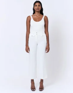 Pantalon long large uni BLANC Femme