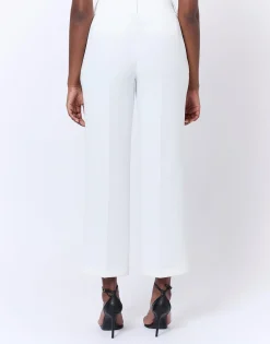 Pantalon long large uni BLANC Femme