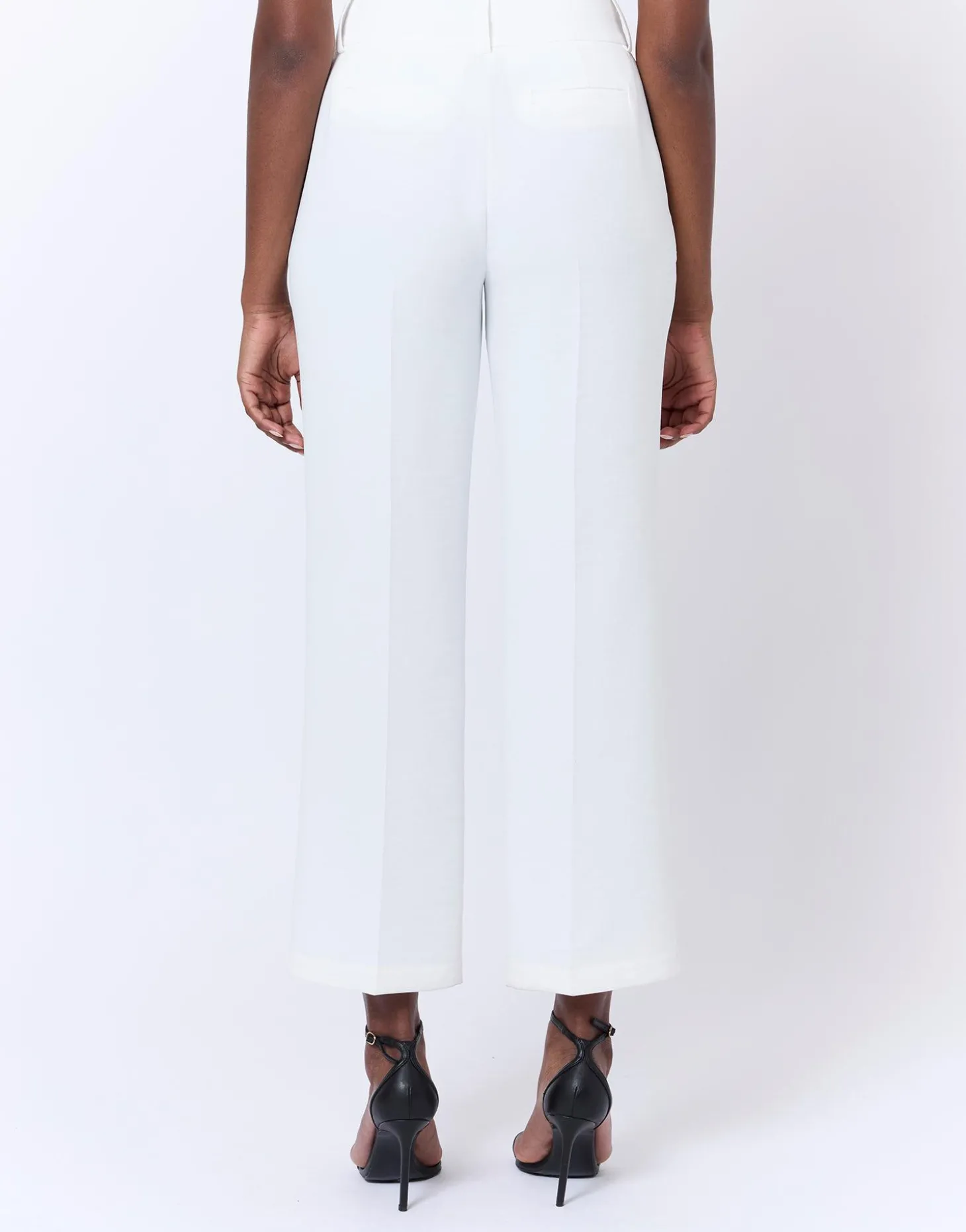 Pantalon long large uni BLANC Femme