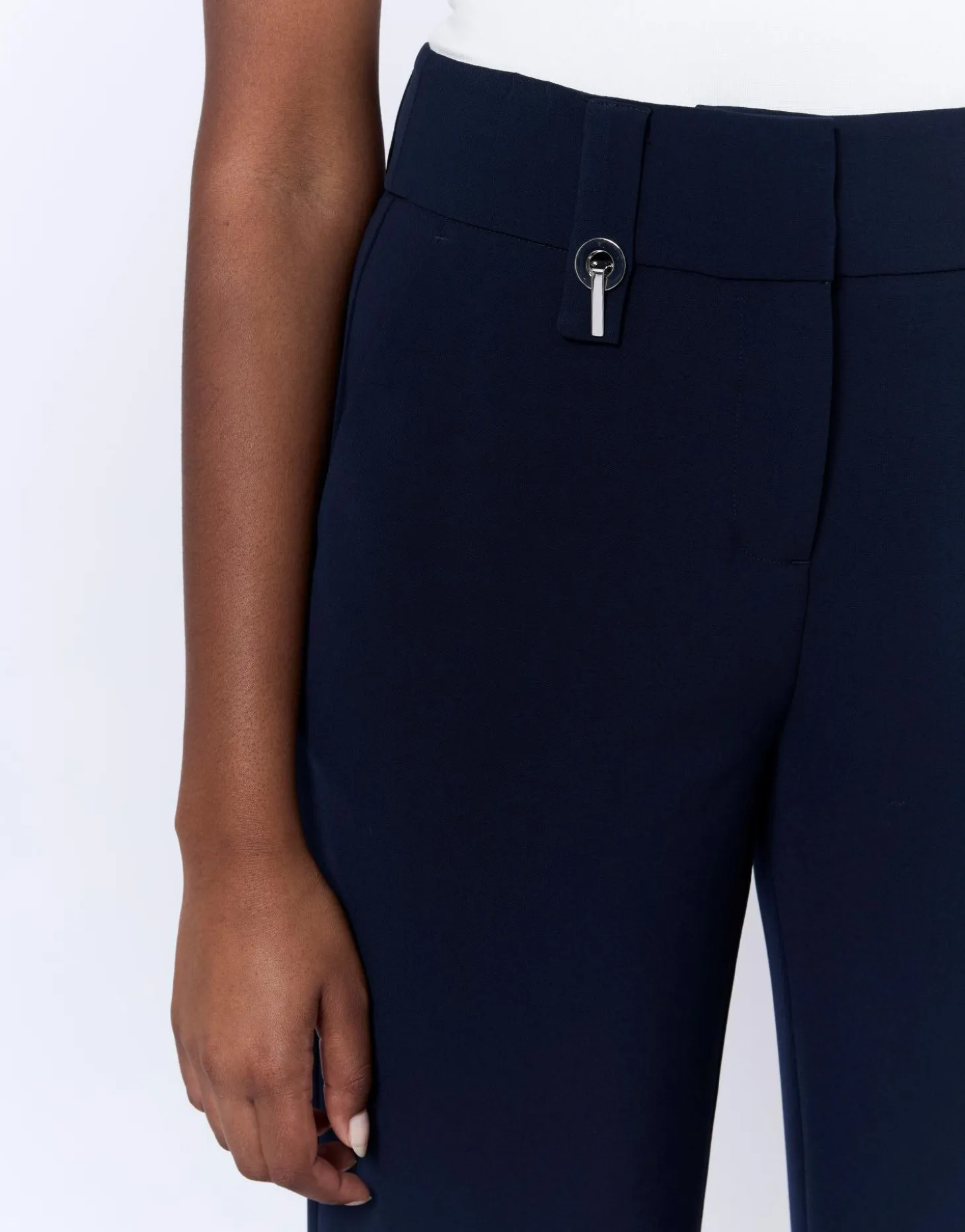 Pantalon long large uni MARINE Femme