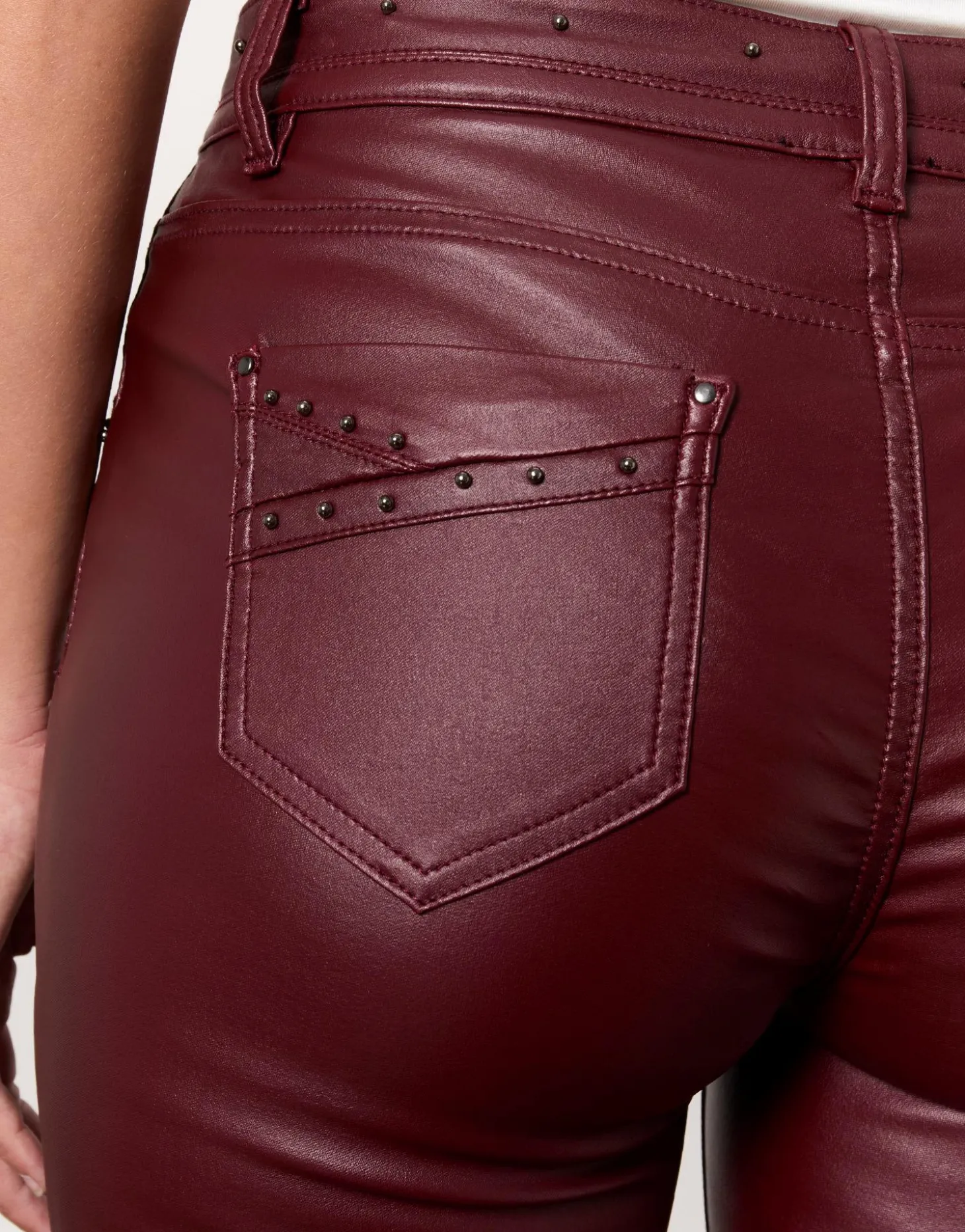 Pantalon long slim uni BORDEAUX Femme