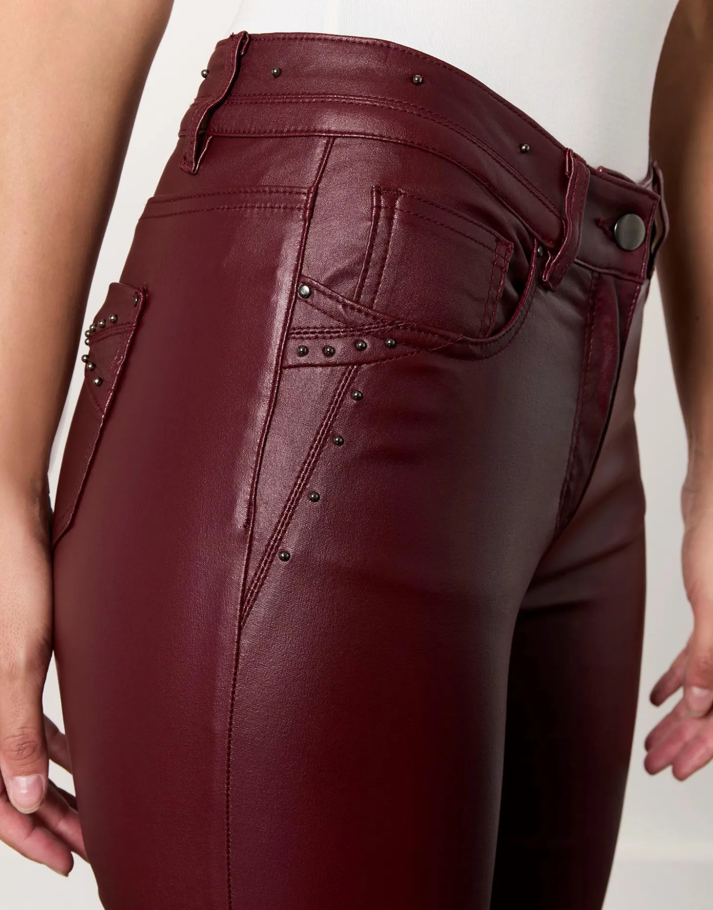 Pantalon long slim uni BORDEAUX Femme