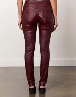 Pantalon long slim uni BORDEAUX Femme