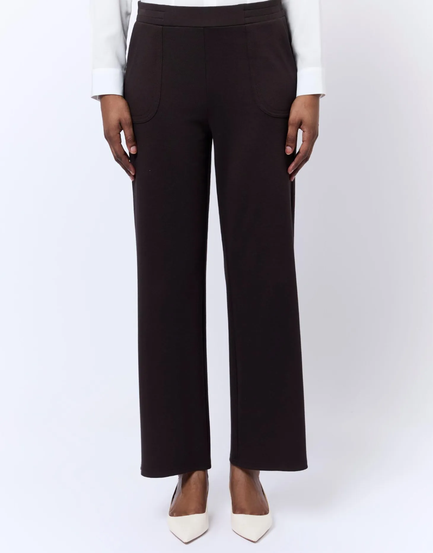 Pantalon long uni MARRON Femme