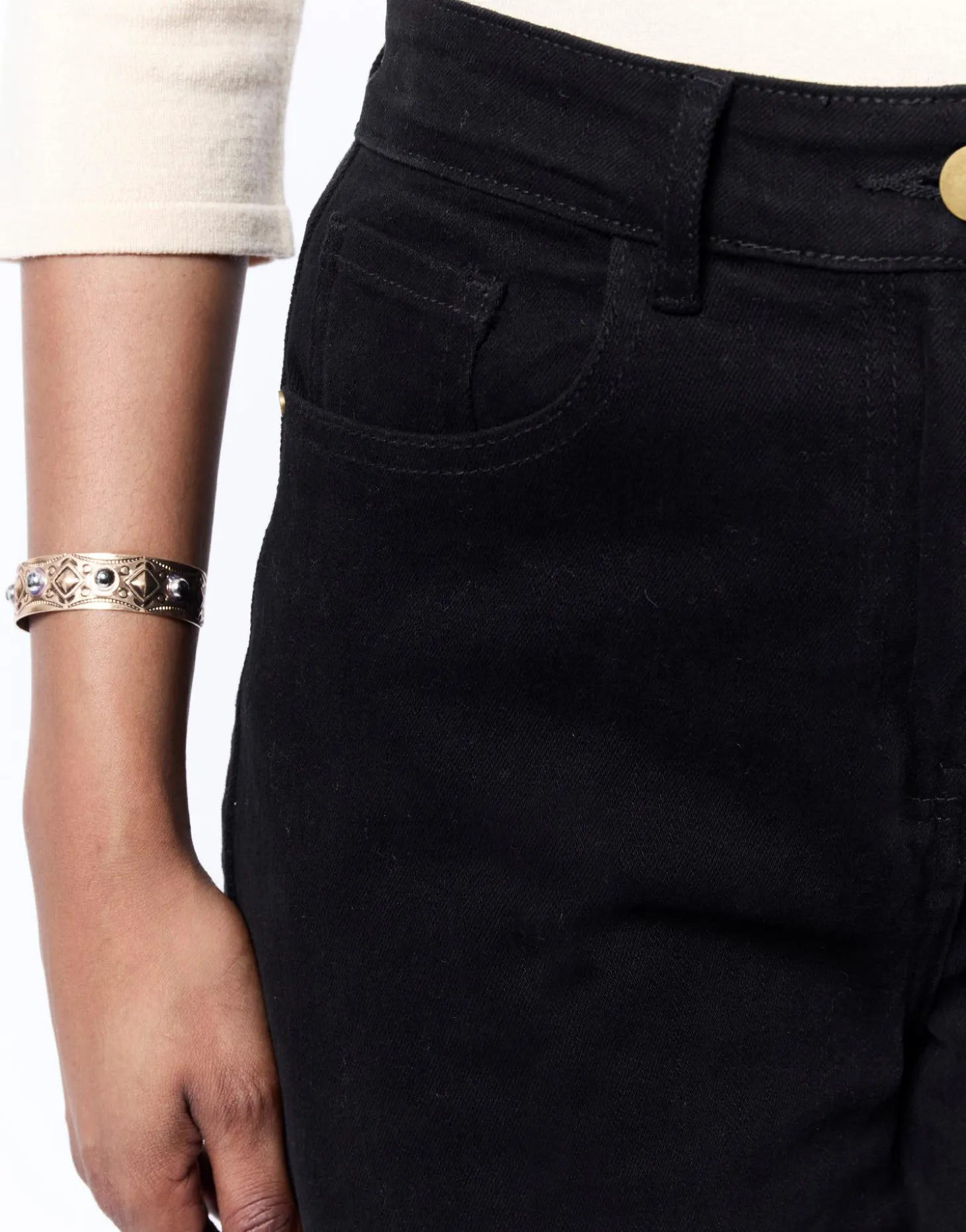 Pantalon long uni NOIR Femme