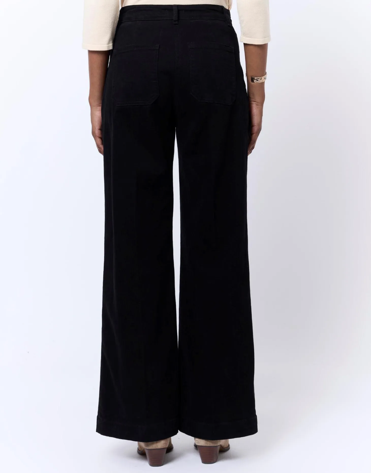 Pantalon long uni NOIR Femme