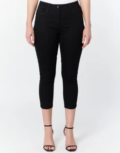 Pantalon pantacourt slim uni NOIR Femme