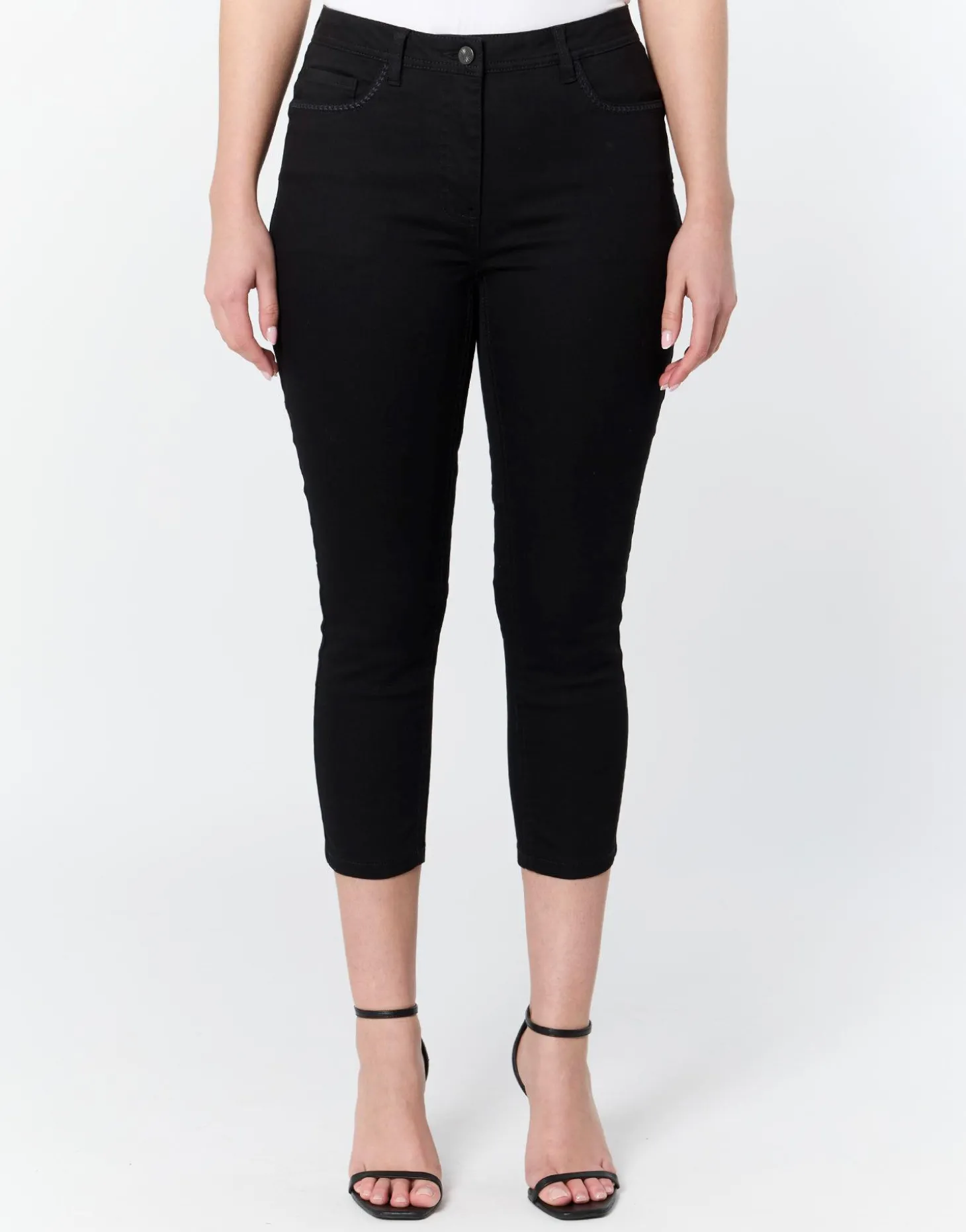 Pantalon pantacourt slim uni NOIR Femme