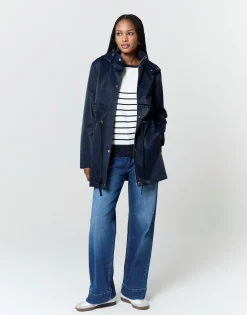Parka mi-longue enduite MARINE Femme