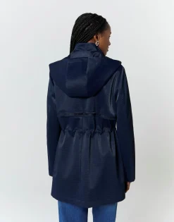 Parka mi-longue enduite MARINE Femme