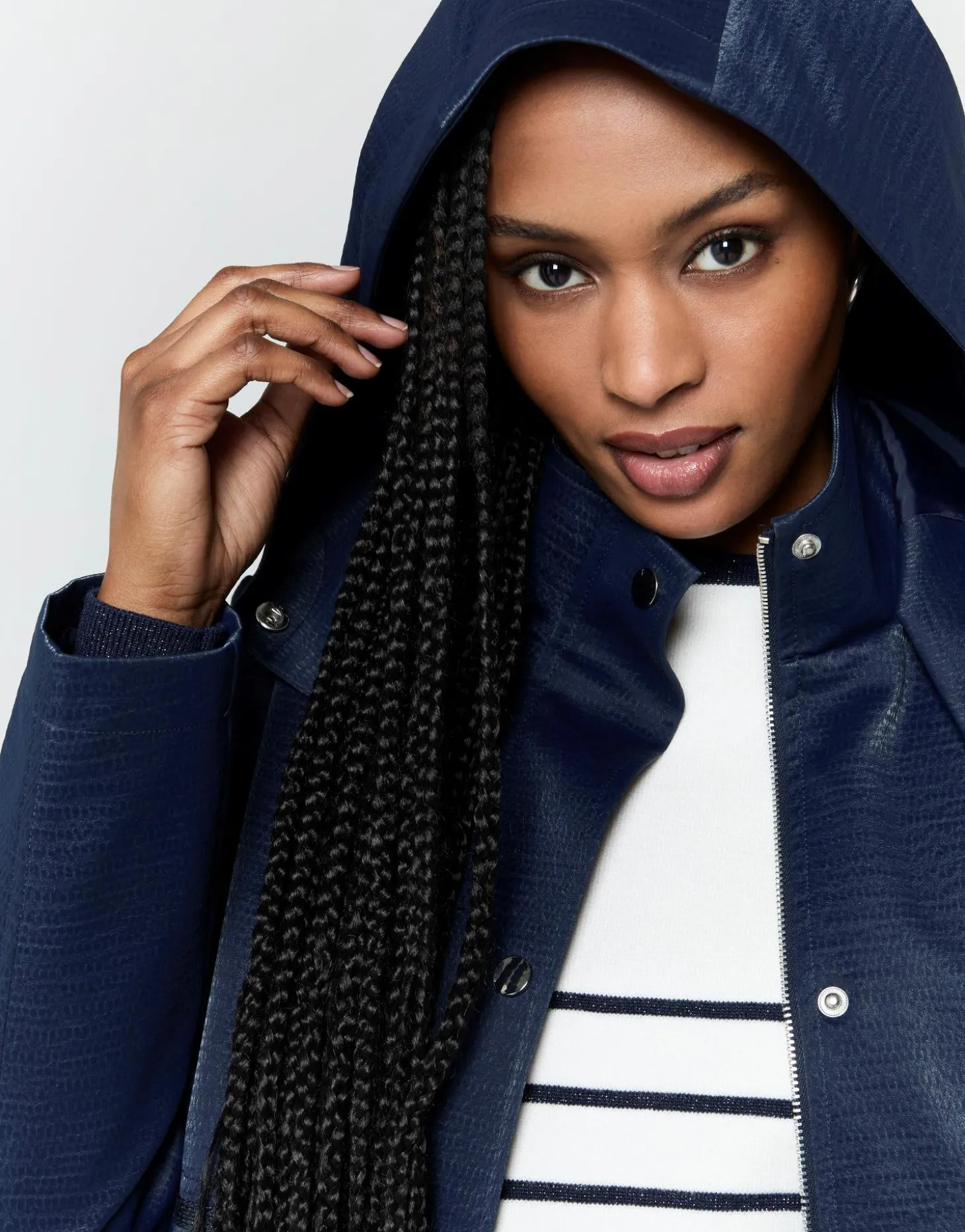 Parka mi-longue enduite MARINE Femme
