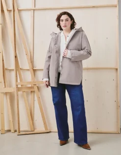 Parka mi-longue unie TAUPE Femme