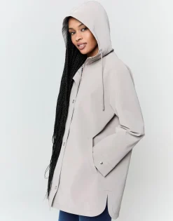 Parka mi-longue unie TAUPE Femme