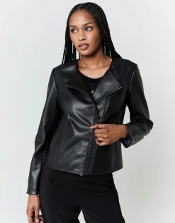 Perfecto court uni NOIR Femme