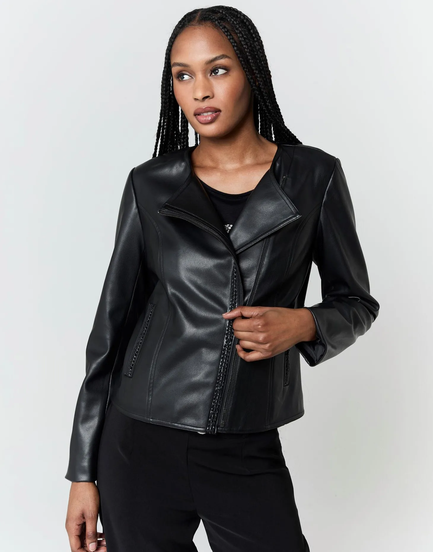 Perfecto court uni NOIR Femme