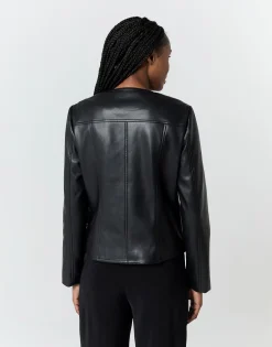 Perfecto court uni NOIR Femme