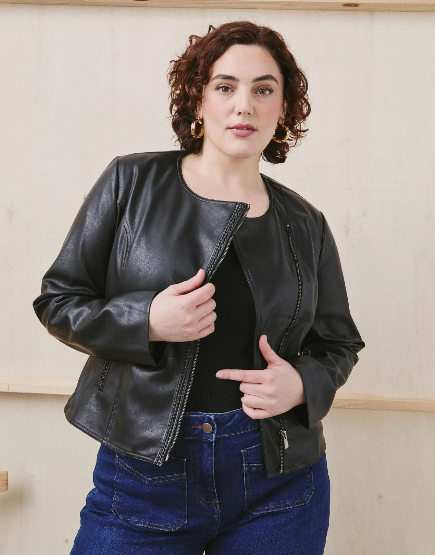 Perfecto court uni NOIR Femme