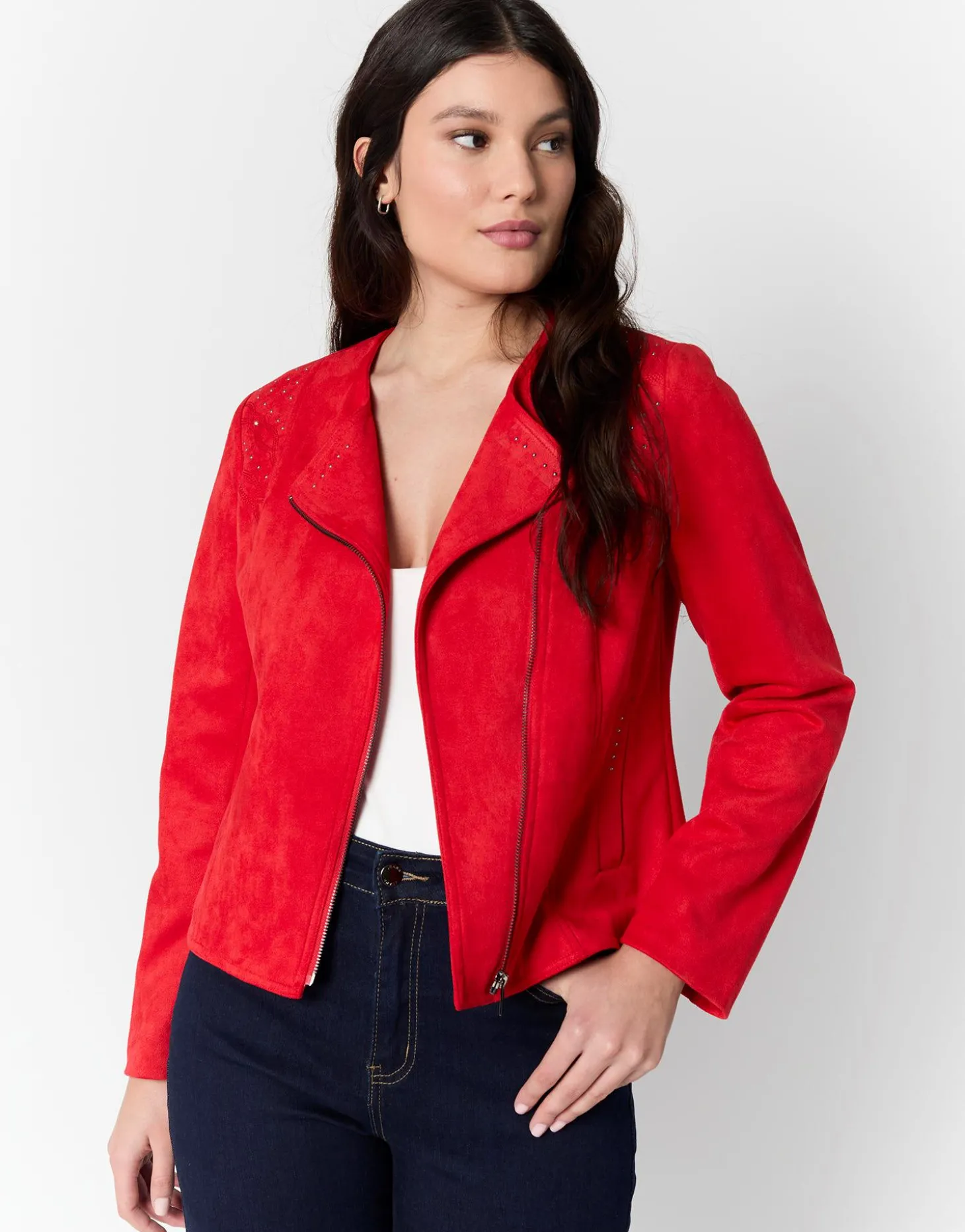 Perfecto court uni ROUGE Femme