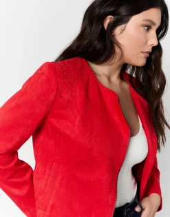Perfecto court uni ROUGE Femme