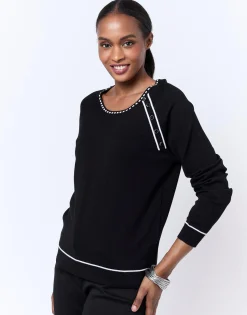 Pull fin bicolore NOIR Femme
