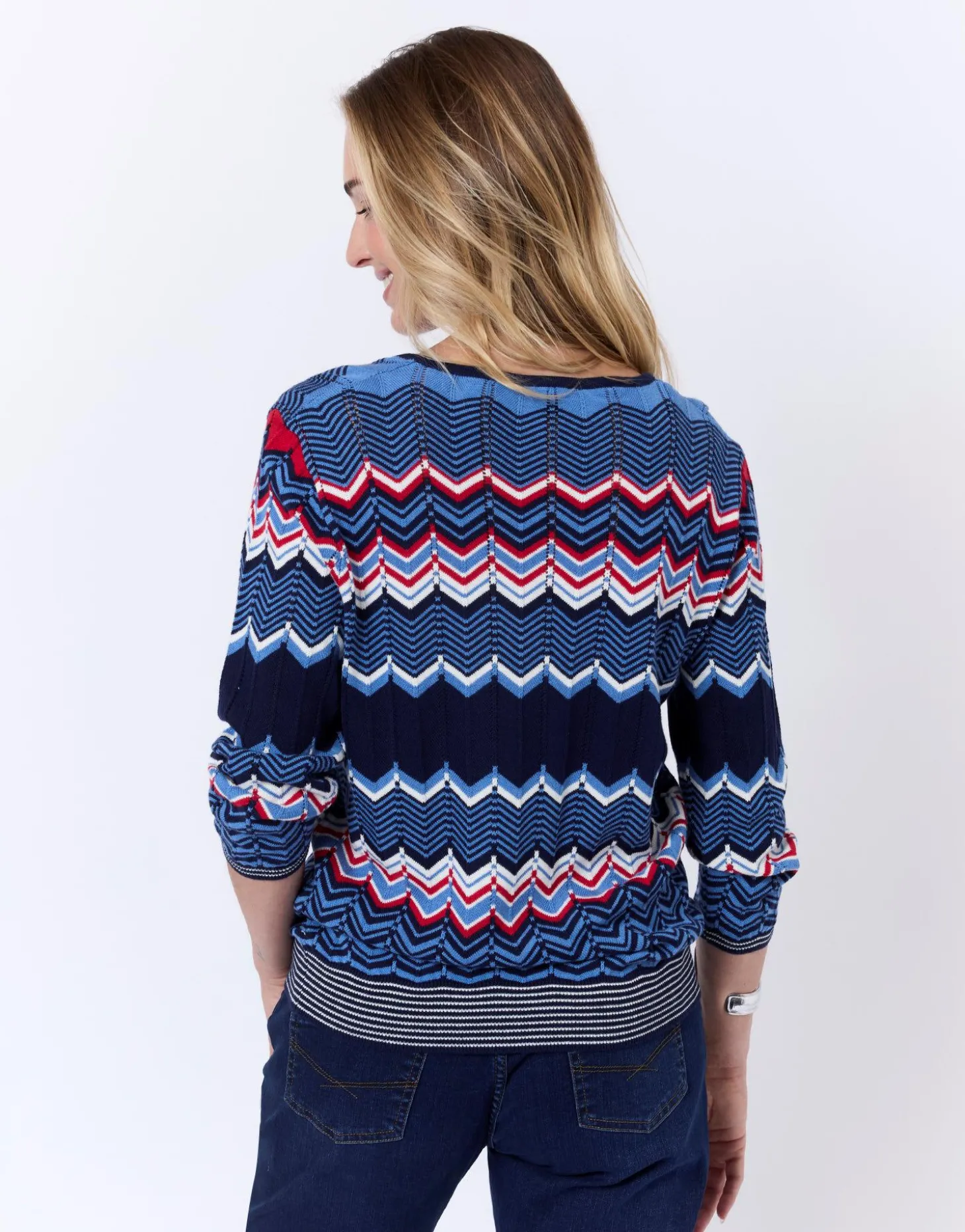 Pull fin en mélange coton multicolore MARINE Femme