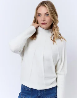 Pull fin en mélange laine uni ECRU Femme