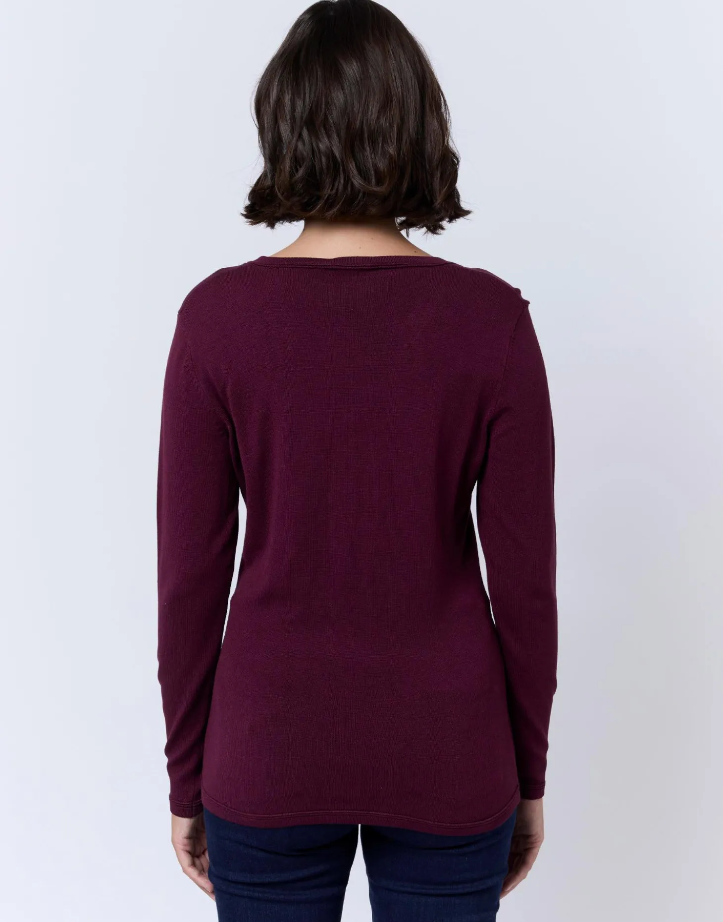 Pull fin uni BORDEAUX Femme