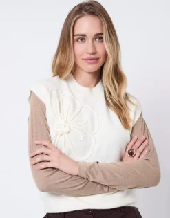 Pull fin uni ECRU Femme
