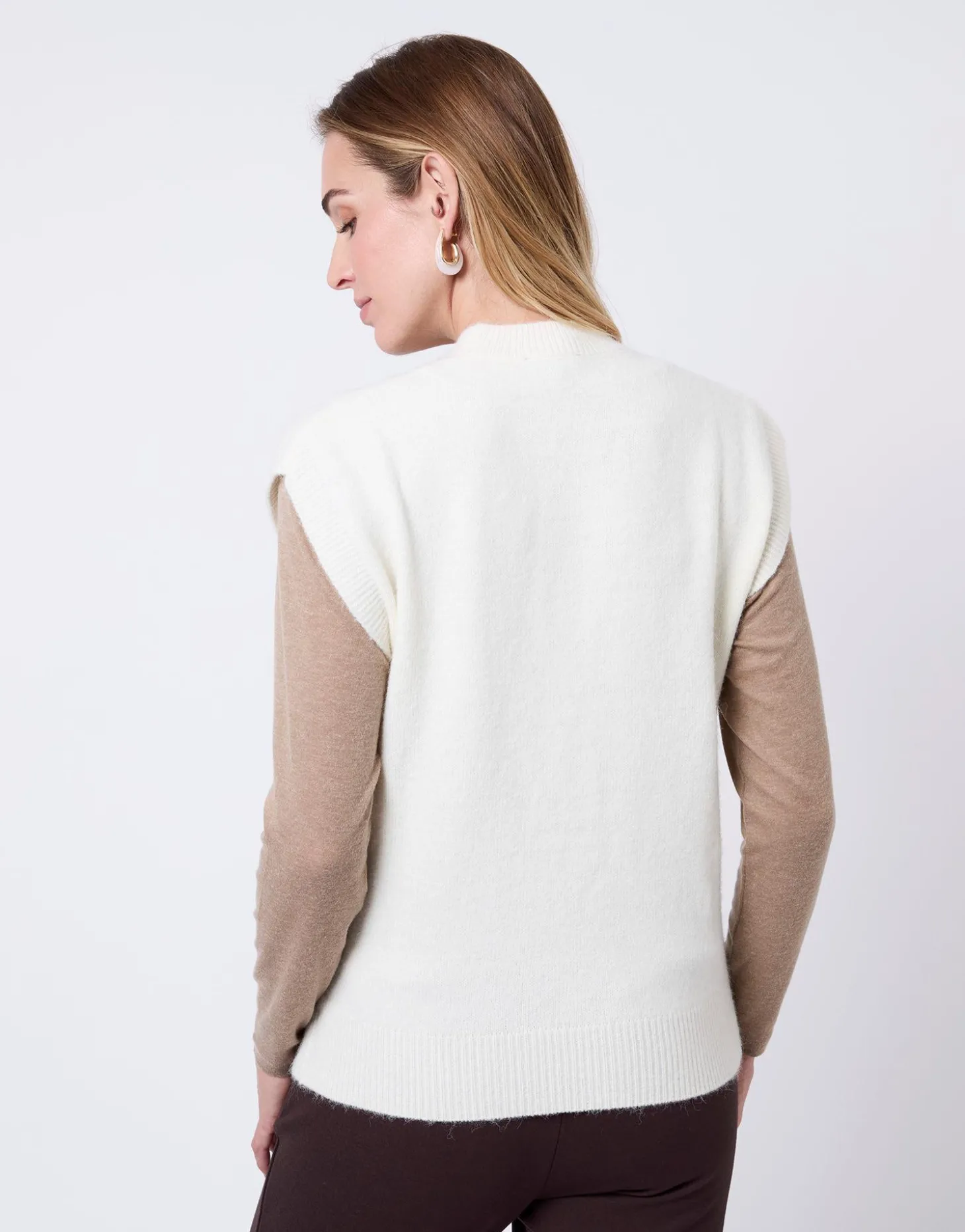 Pull fin uni ECRU Femme