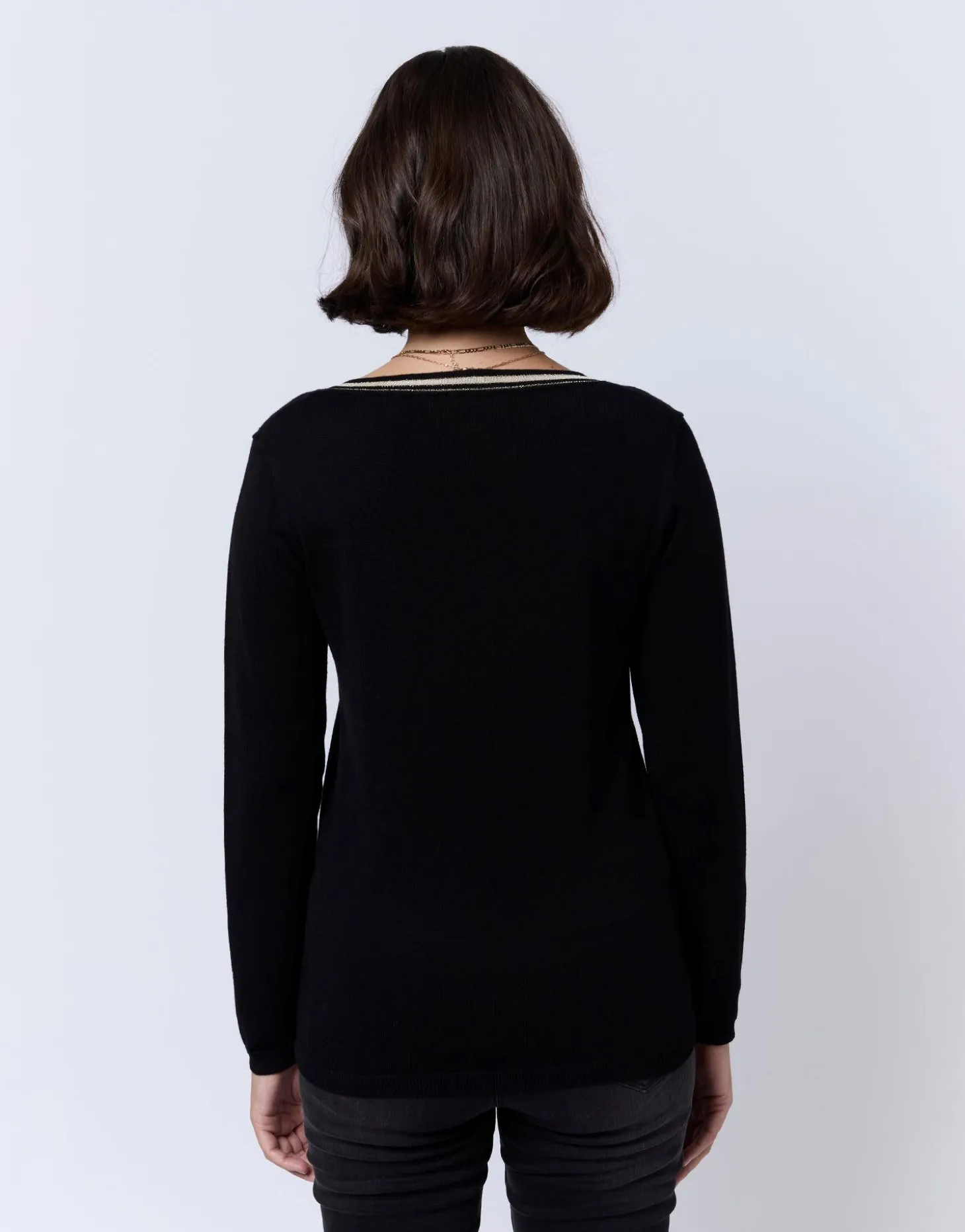 Pull fin uni NOIR Femme