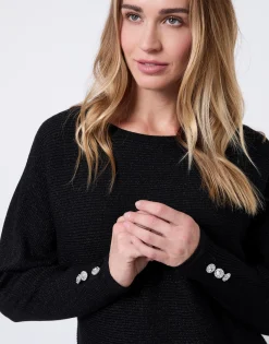 Pull fin uni NOIR Femme