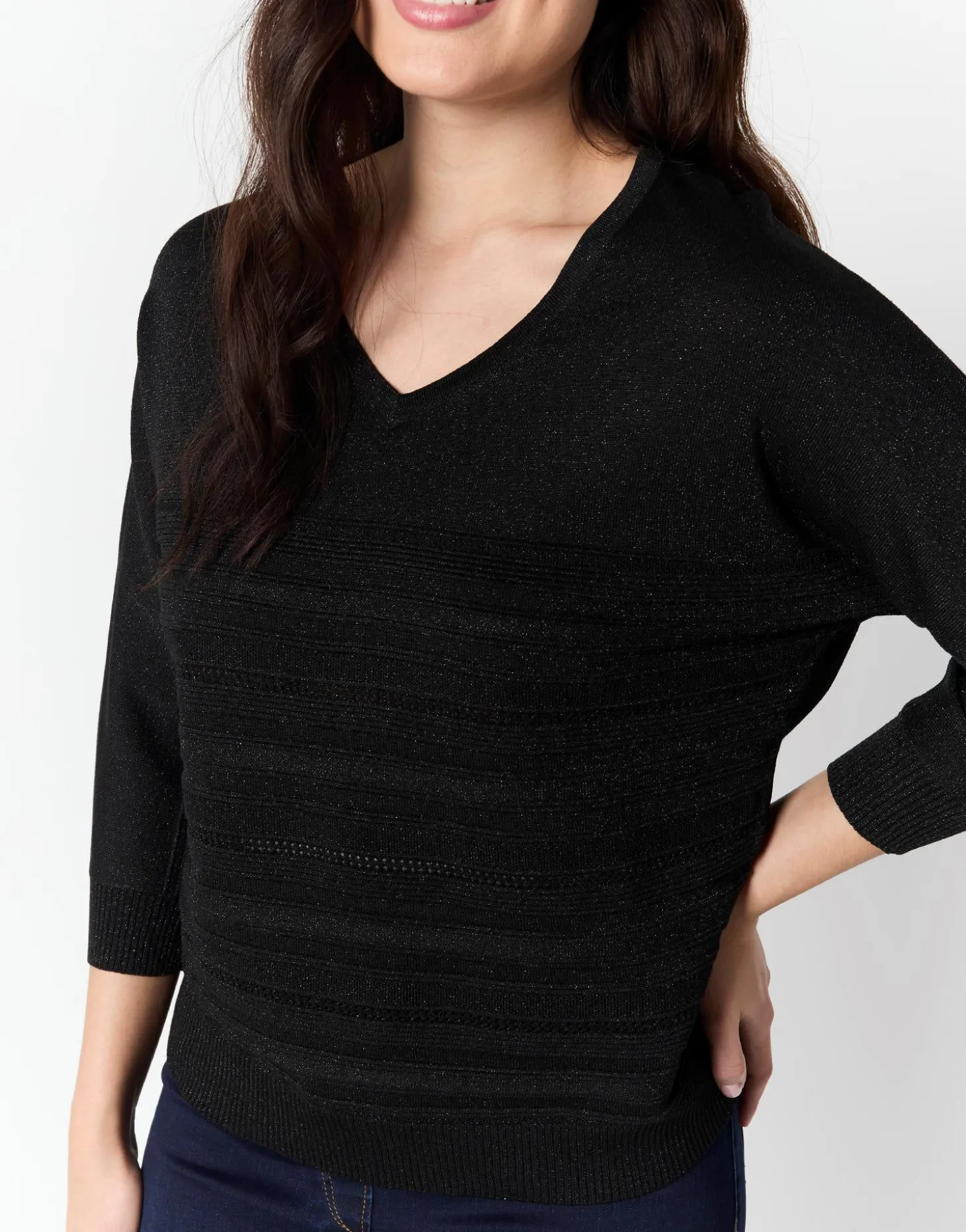 Pull fin uni NOIR Femme