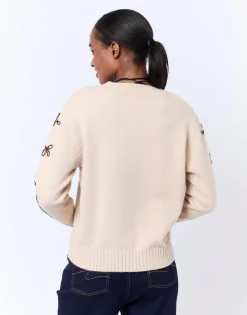 Pull épais bicolore BEIGE Femme