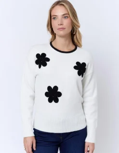 Pull épais bicolore ECRU Femme