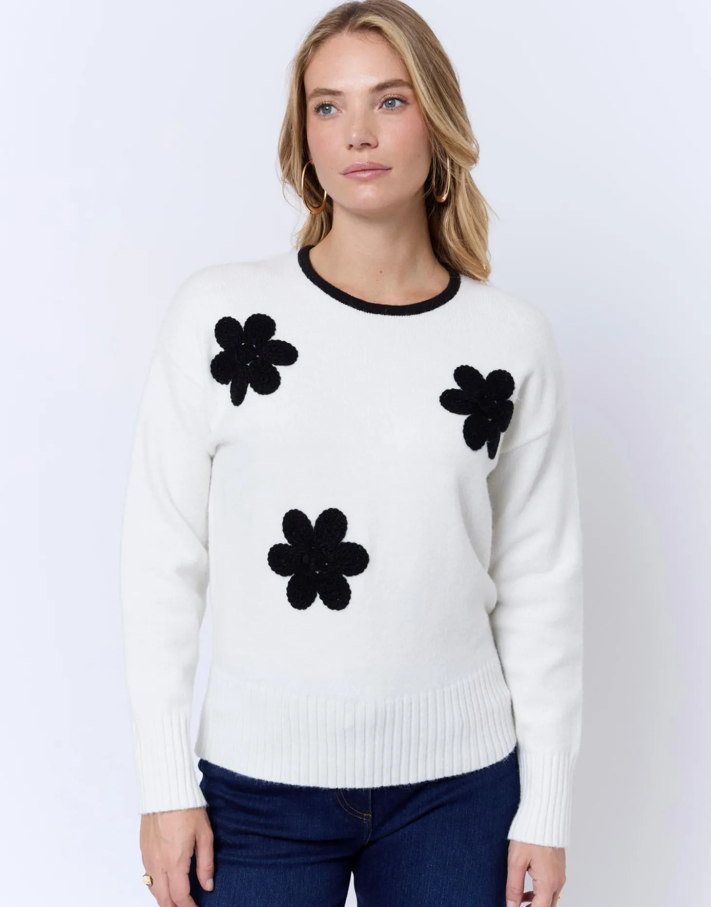 Pull épais bicolore ECRU Femme