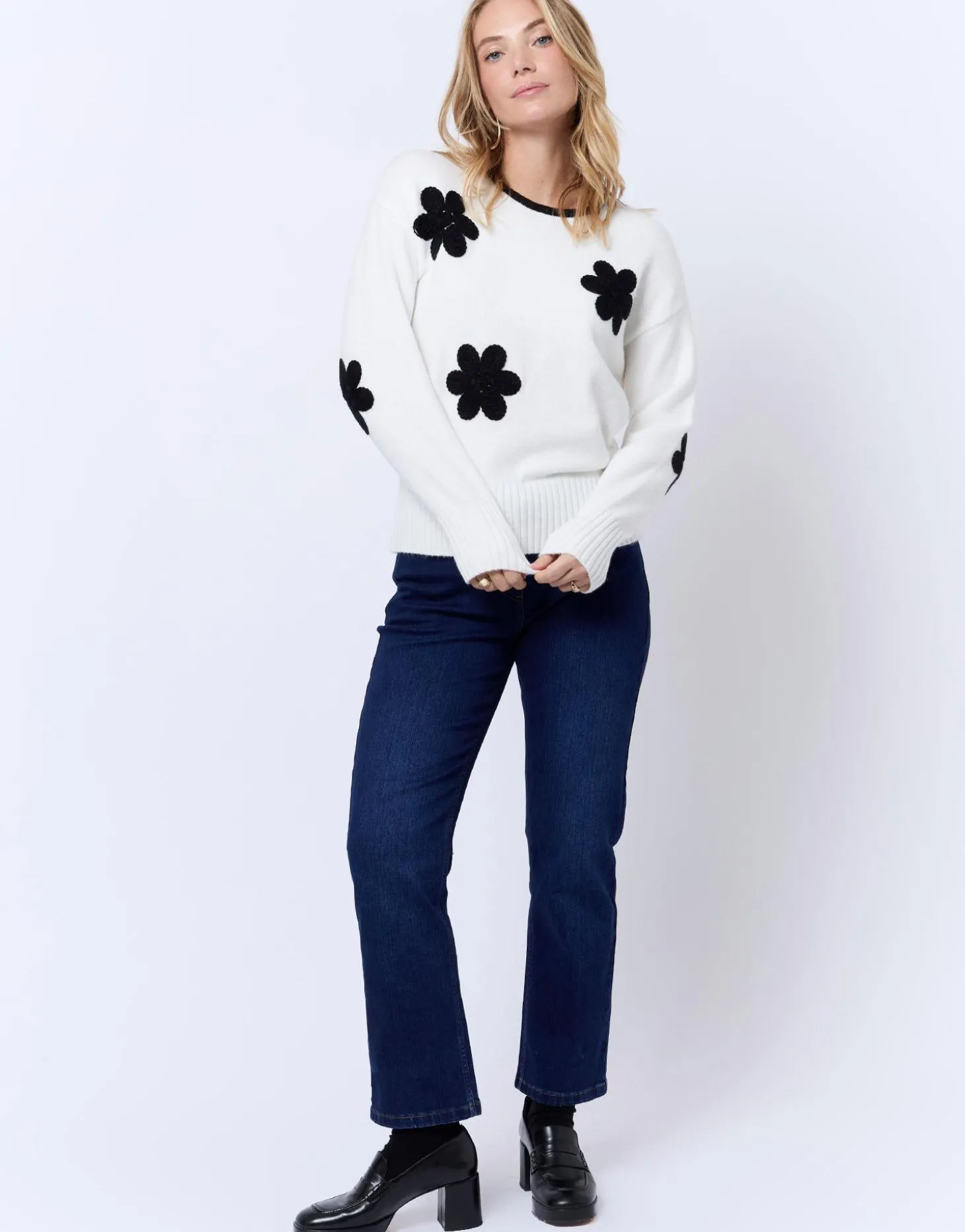 Pull épais bicolore ECRU Femme