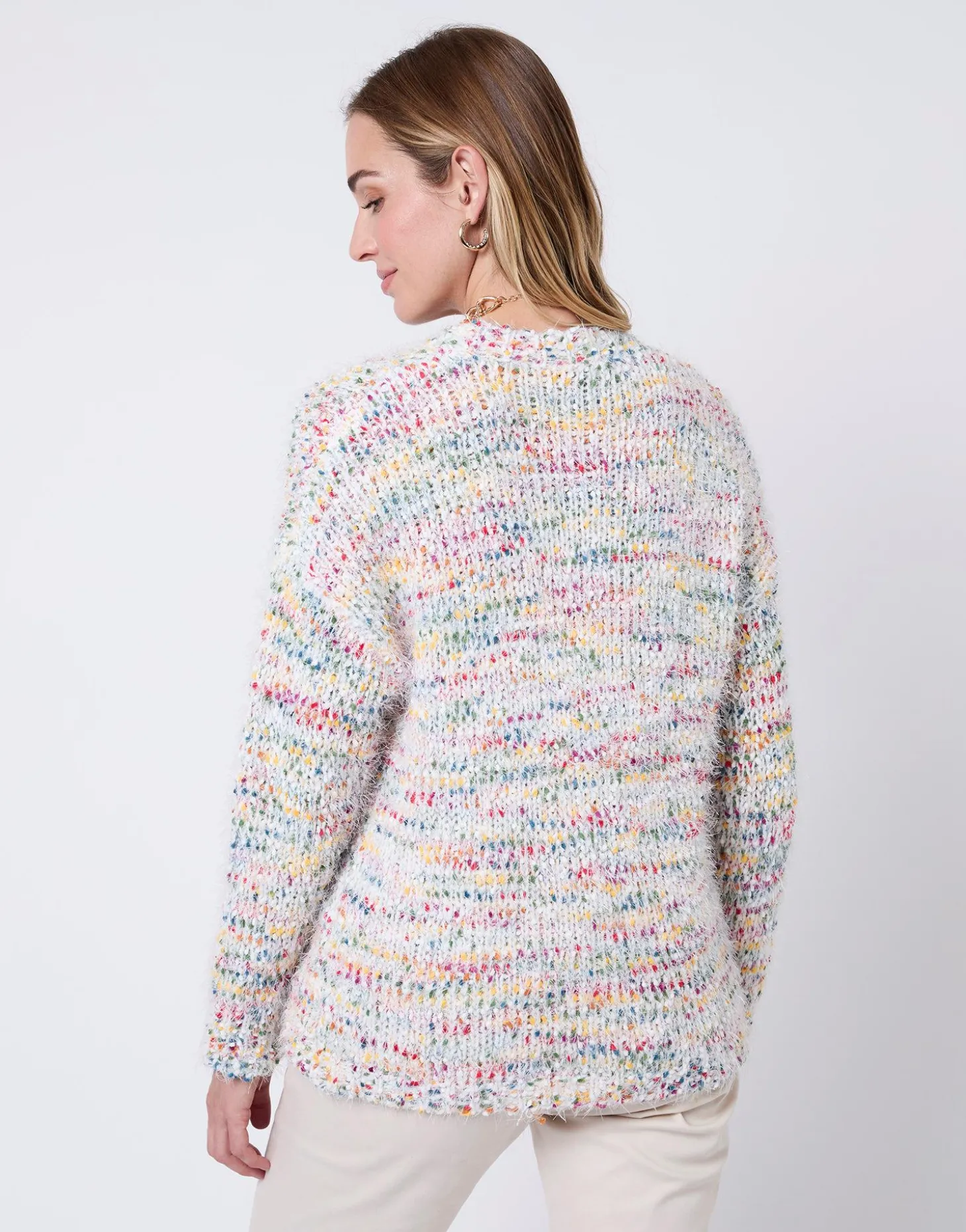 Pull épais court multicolore ECRU Femme