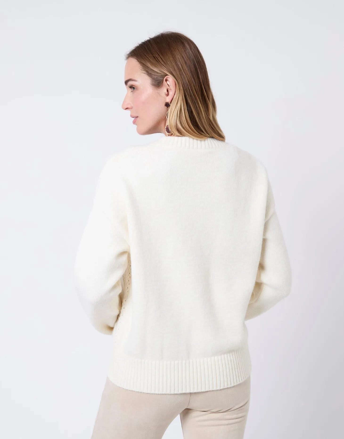 Pull épais uni ECRU Femme