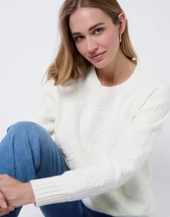 Pull épais uni ECRU Femme